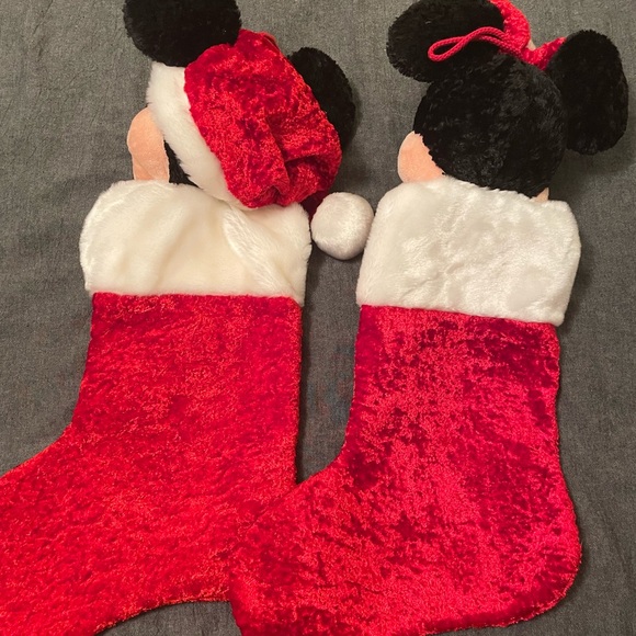 Mickey and Minnie Mouse matching stockings. Bought in Disneyland. Like new! - Picture 3 of 3